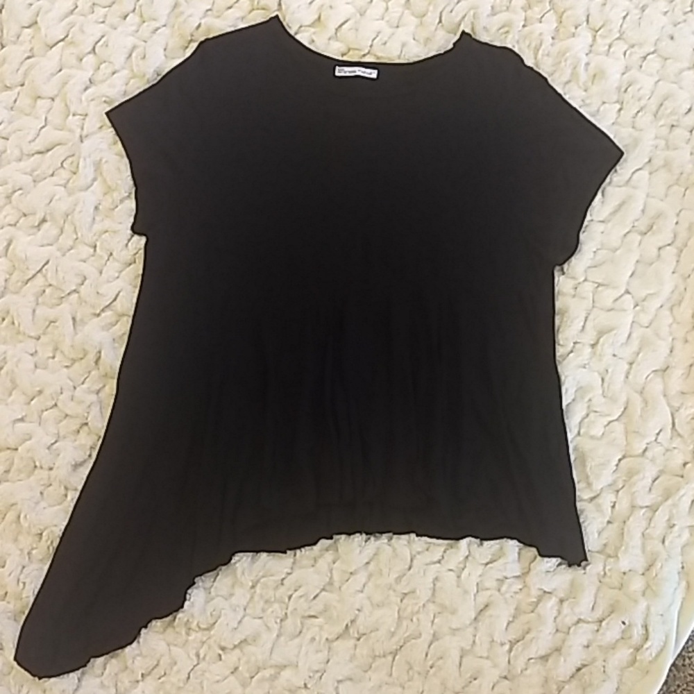 Zara Asymmetric Black Tee